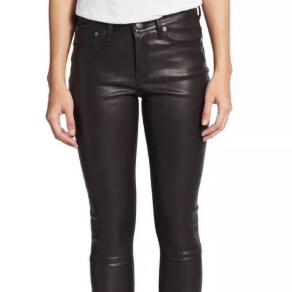 Helmet Lang leather front skinny jeans 24
